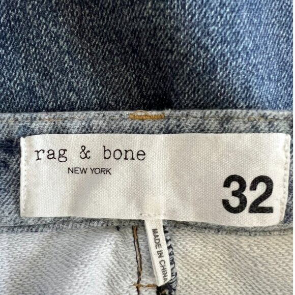 Rag & Bone Miramar Sofie Cotton-Terry WIde-Leg Jeans Size 32 - Picture 13 of 15